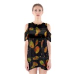 Floral abstraction Cutout Shoulder Dress
