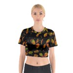 Floral abstraction Cotton Crop Top
