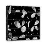Black and white floral abstraction Mini Canvas 6  x 6 