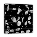 Black and white floral abstraction Mini Canvas 8  x 8 