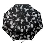 Black and white floral abstraction Folding Umbrellas