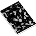 Black and white floral abstraction Large Memo Pads