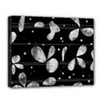 Black and white floral abstraction Deluxe Canvas 20  x 16  