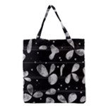 Black and white floral abstraction Grocery Tote Bag