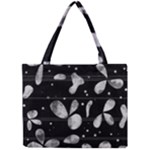 Black and white floral abstraction Mini Tote Bag