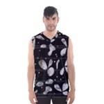 Black and white floral abstraction Men s Basketball Tank Top