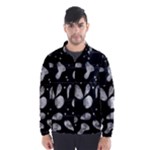 Black and white floral abstraction Wind Breaker (Men)