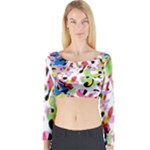 Colorful pother Long Sleeve Crop Top