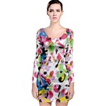 Colorful pother Long Sleeve Bodycon Dress