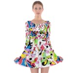 Colorful pother Long Sleeve Skater Dress