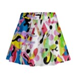 Colorful pother Mini Flare Skirt