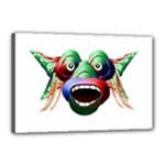 Futuristic Funny Monster Character Face Canvas 18  x 12 