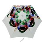 Futuristic Funny Monster Character Face Mini Folding Umbrellas