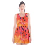 Abstract Watermelon Scoop Neck Skater Dress