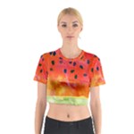Abstract Watermelon Cotton Crop Top
