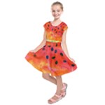 Abstract Watermelon Kids  Short Sleeve Dress