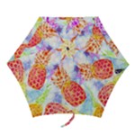 Colorful Pineapples Over A Blue Background Mini Folding Umbrellas