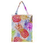 Colorful Pineapples Over A Blue Background Classic Tote Bag
