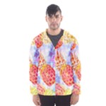 Colorful Pineapples Over A Blue Background Hooded Wind Breaker (Men)