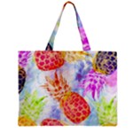Colorful Pineapples Over A Blue Background Zipper Mini Tote Bag