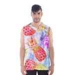 Colorful Pineapples Over A Blue Background Men s Basketball Tank Top