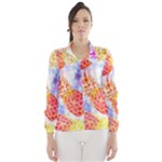 Colorful Pineapples Over A Blue Background Wind Breaker (Women)