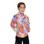 Colorful Pineapples Over A Blue Background Wind Breaker (Kids)