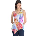 Colorful Pineapples Over A Blue Background Sleeveless Tunic