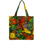Decorative flowers Zipper Grocery Tote Bag