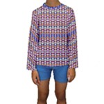 Ethnic Colorful Pattern Kids  Long Sleeve Swimwear