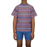 Ethnic Colorful Pattern Kids  Short Sleeve Swimwear