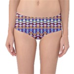 Ethnic Colorful Pattern Mid-Waist Bikini Bottoms
