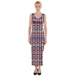 Ethnic Colorful Pattern Fitted Maxi Dress