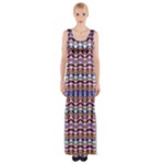 Ethnic Colorful Pattern Maxi Thigh Split Dress