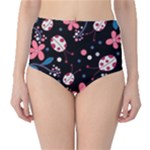 Pink ladybugs and flowers  High-Waist Bikini Bottoms
