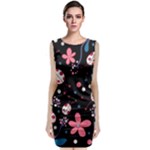 Pink ladybugs and flowers  Classic Sleeveless Midi Dress