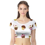 Colorful cupcakes  Short Sleeve Crop Top (Tight Fit)