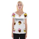 Colorful cupcakes  Women s Cap Sleeve Top