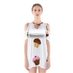 Colorful cupcakes  Cutout Shoulder Dress