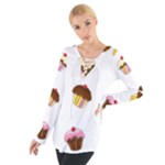 Colorful cupcakes  Women s Tie Up Tee