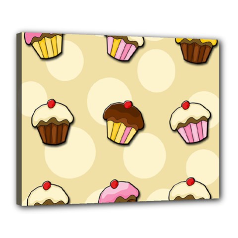 Colorful cupcakes pattern Canvas 20  x 16  from ZippyPress