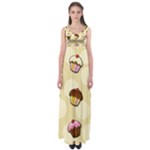 Colorful cupcakes pattern Empire Waist Maxi Dress