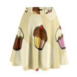 Colorful cupcakes pattern High Waist Skirt