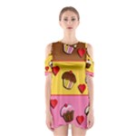 Love cupcakes Cutout Shoulder Dress