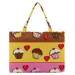 Love cupcakes Medium Zipper Tote Bag