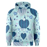 Light and Dark Blue Hearts Men s Pullover Hoodie