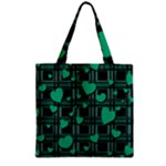 Green love Zipper Grocery Tote Bag