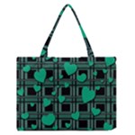 Green love Medium Zipper Tote Bag