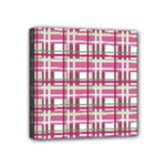 Pink plaid pattern Mini Canvas 4  x 4 