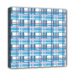 Blue plaid pattern Mini Canvas 8  x 8 